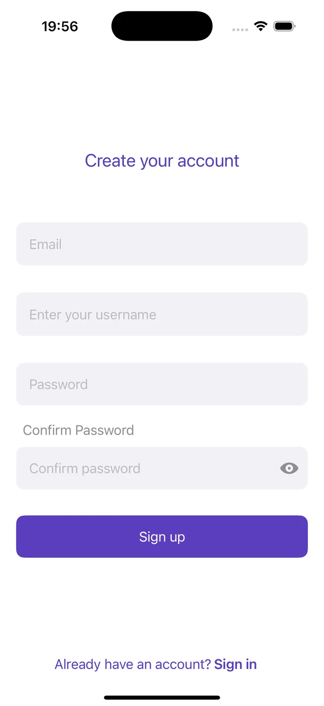 Simple account creation